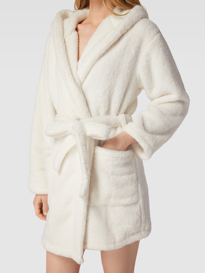 Bademantel mit Eingrifftaschen in offwhite