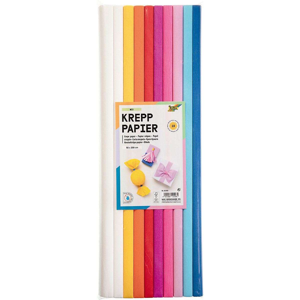 Krepppapier-Rollen MIX, 50x200cm, 10 Rollen