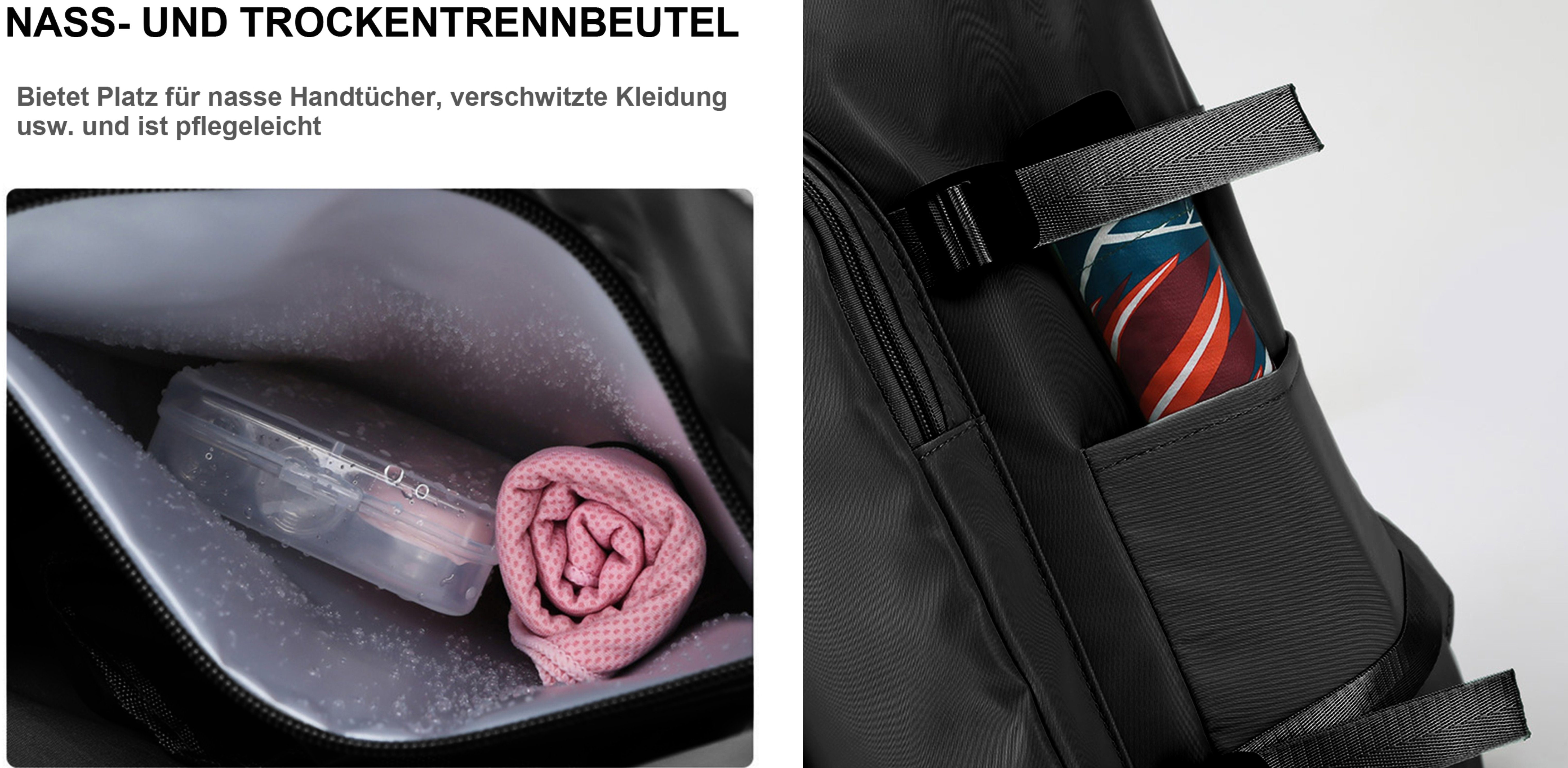 REDOM Reiserucksack Freizeitrucksack Sportrucksack Sporttasche Reisen Rucksack Reisetasche (Notebook Laptop Tasche Schule Uni Rucksack Handgepäck, Rucksäcke, Schulrucksack, Schultasche, mit Schuhfach und Nasstasche), für Weekender Schwimmen Yoga Reis
