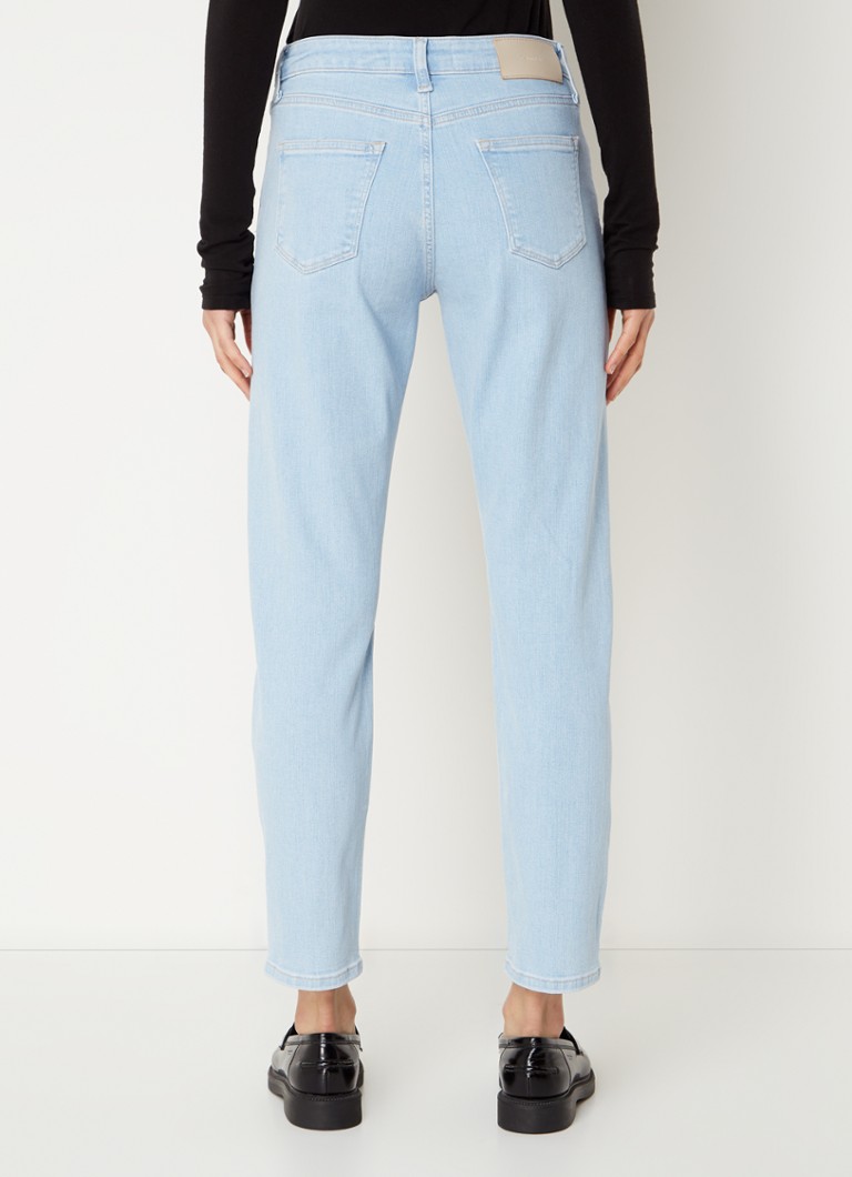 Pantaloni scurți conici cu talie medie Calvin Klein din denim deschis