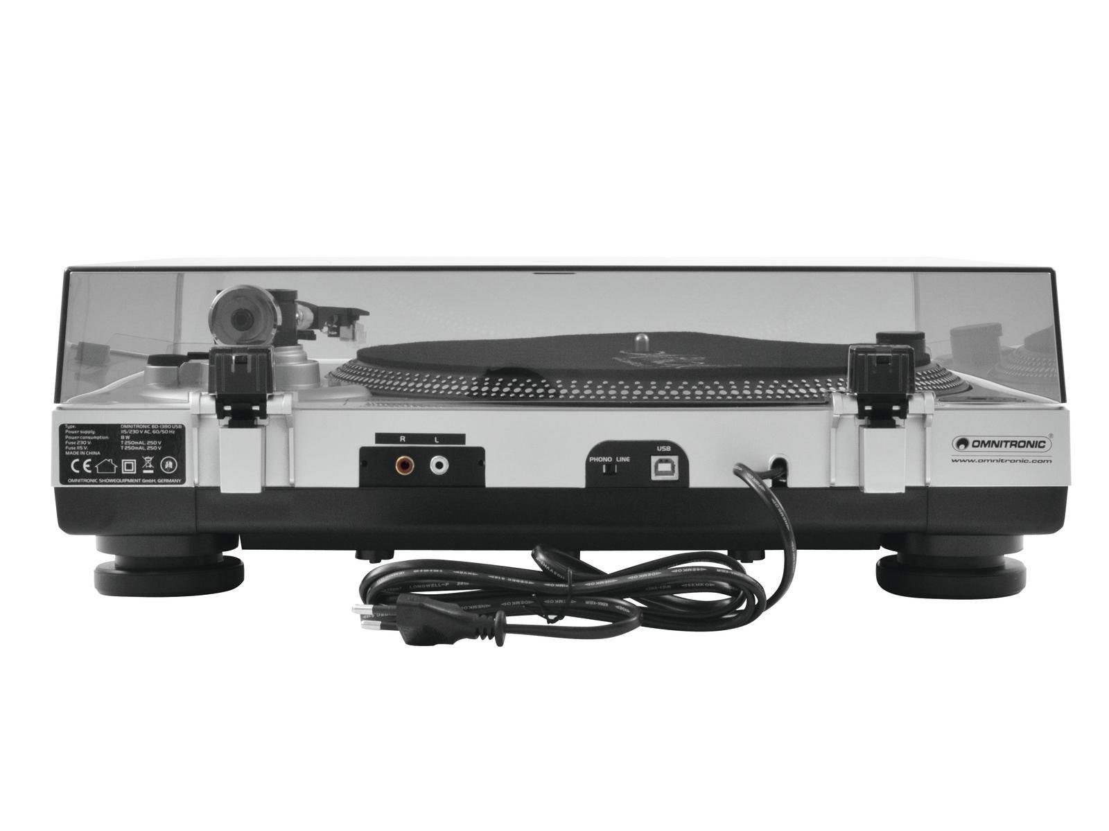 Omnitronic BD-1380 USB- Plattenspieler (Riemenantrieb)