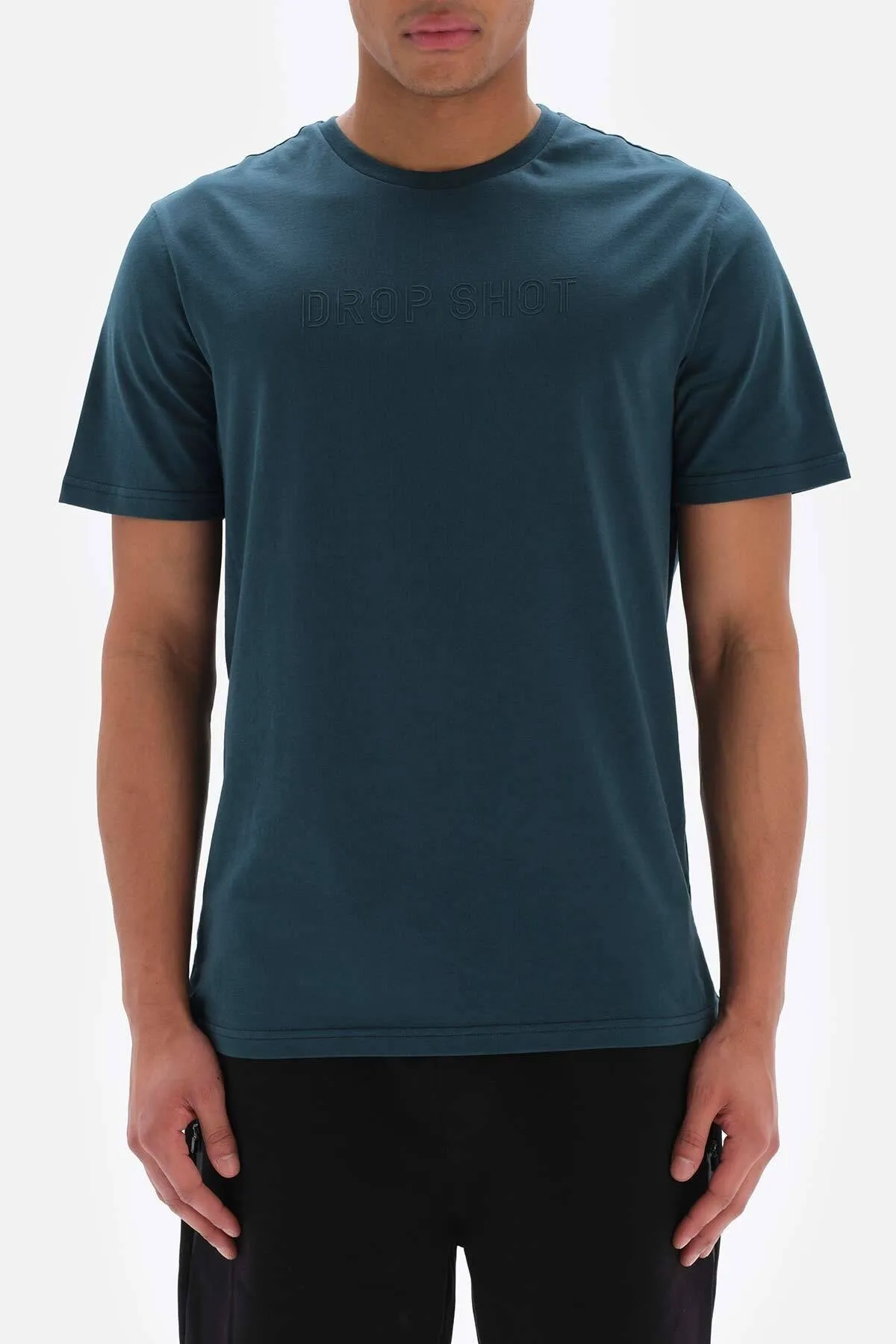Dagi  Petrol Herren-T-Shirt mit Drop Shot-Aufdruck