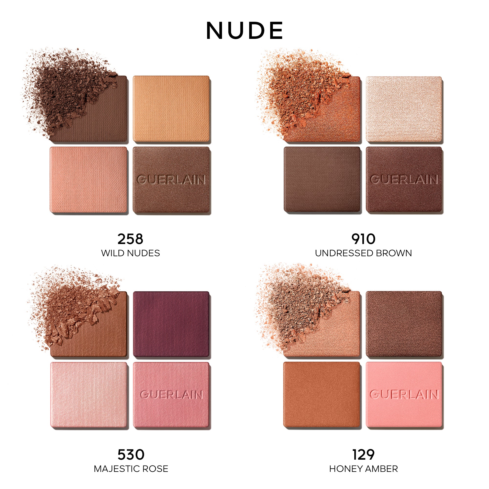 Sombras de ojos G, 4 colores - Paleta de sombras de ojos compacta