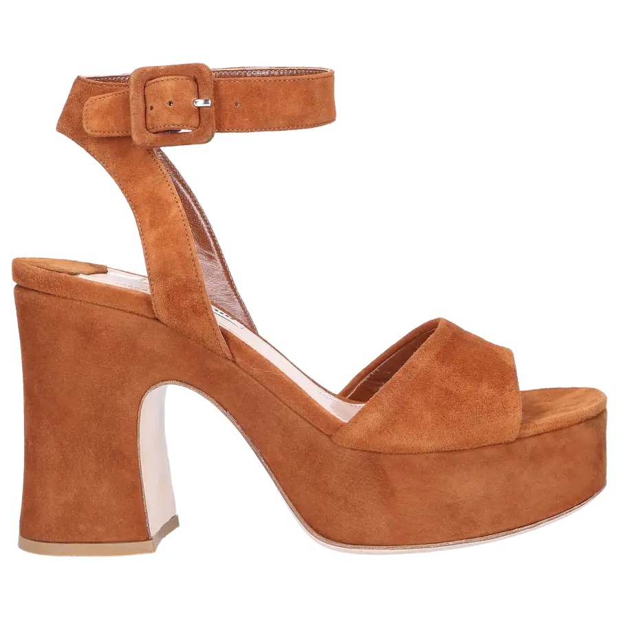 Miu Miu - Plateausandalen Veloursleder braun - braun
