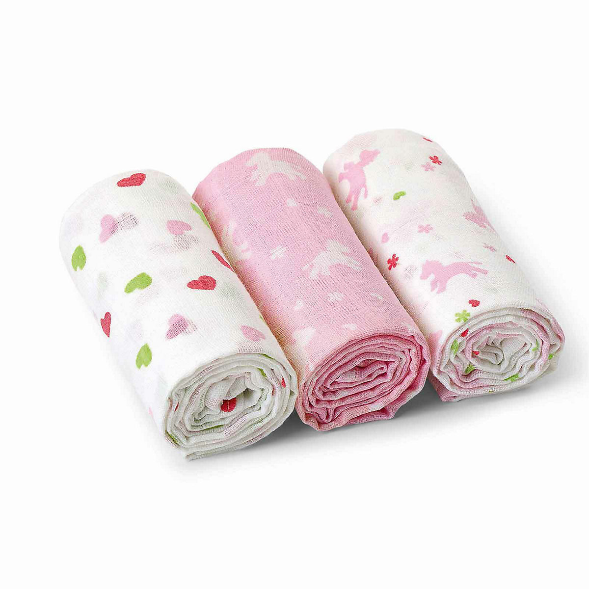 Wickelauflage Maus Mabel & Mulltücher rosa Set 4-tlg. Wickelauflagen