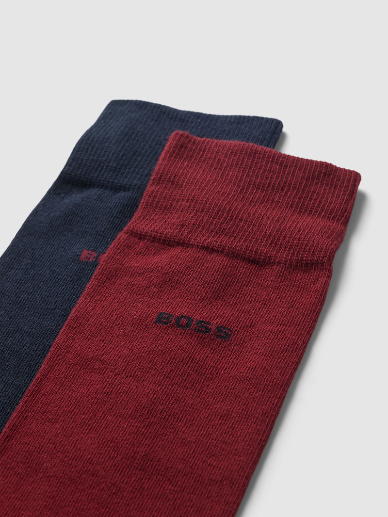 Socken mit Label-Detail im 2er-Pack in dunkelrot