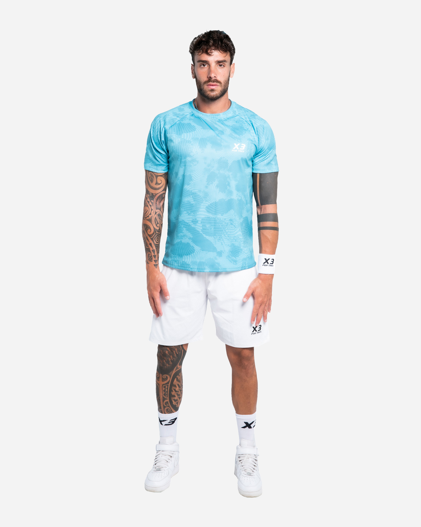 T-shirt Tennis X3 Por Tres Bruxelles M X3-S1104-SK