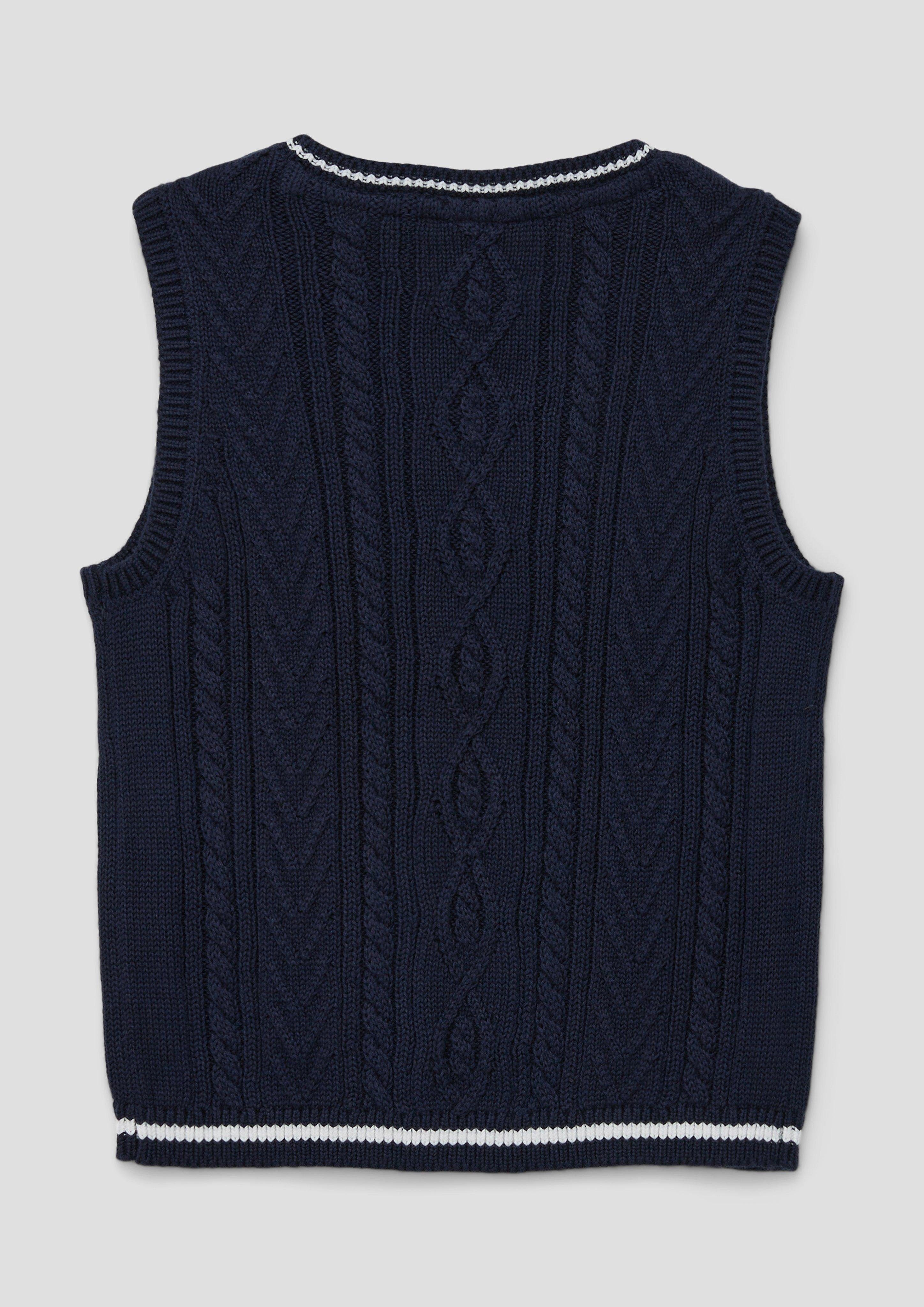 s.Oliver Strickpullover Pullunder mit Strickmuster Kontrast-Details