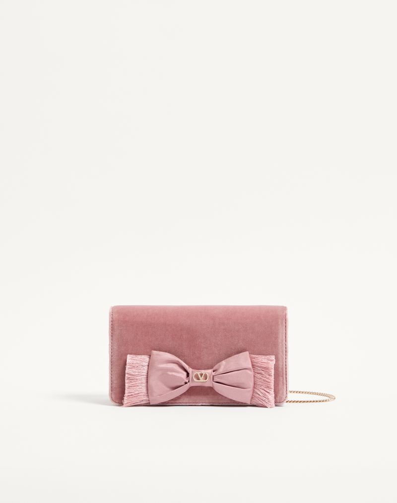 Mini bolsa de ombro de veludo exclusiva VLogo