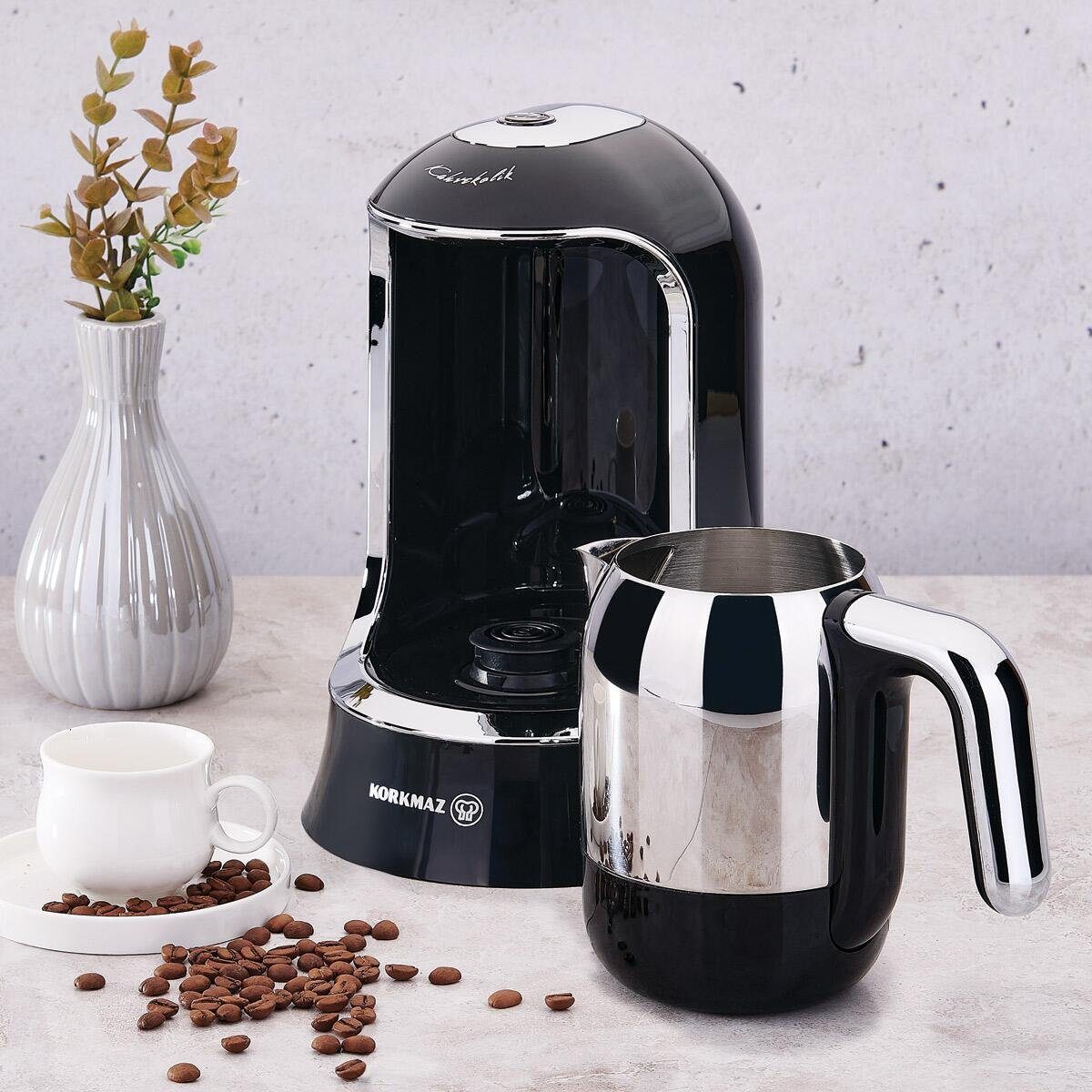 Özberk Espressomaschine Korkmaz Kahvekolik Schwarz, 300l Kaffeekanne