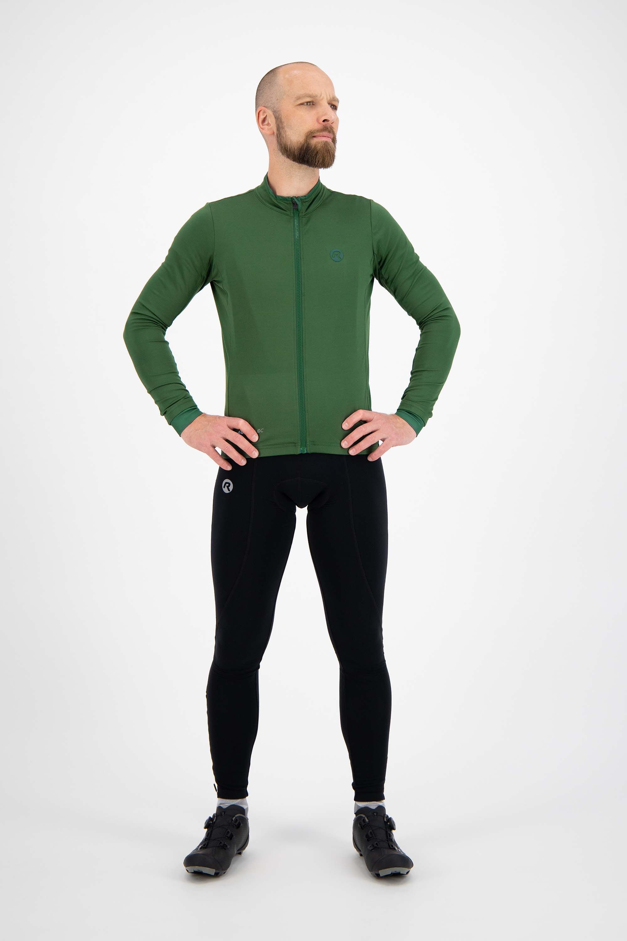 Rogelli Essential Green Herren Langarm-Radtrikot