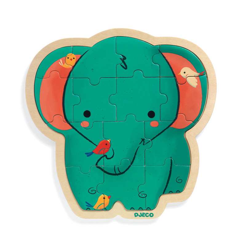Puzzle encastrement éléphant 14 pièces Djeco