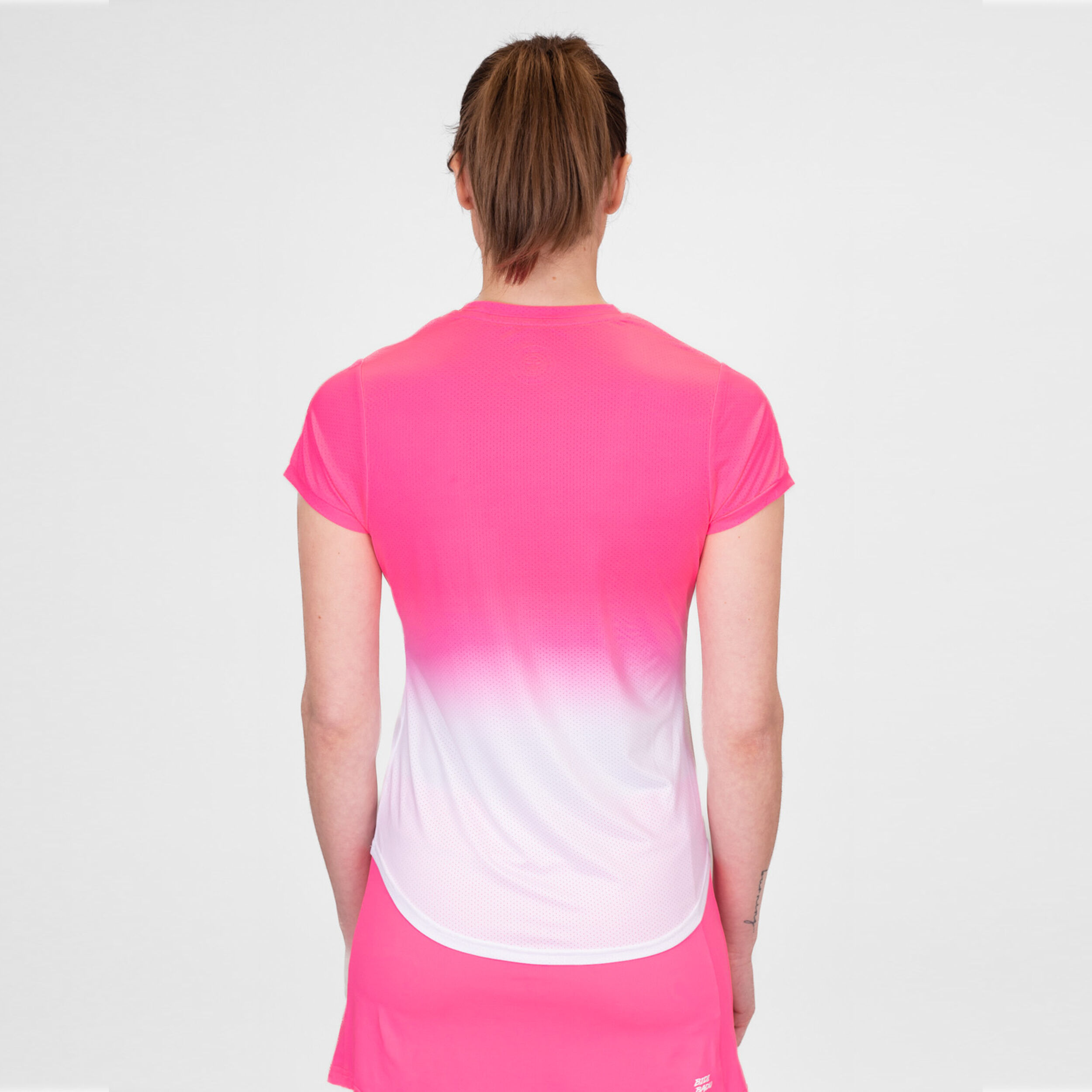 Crew Gradiant T-Shirt Damen - Pink, Weiß
