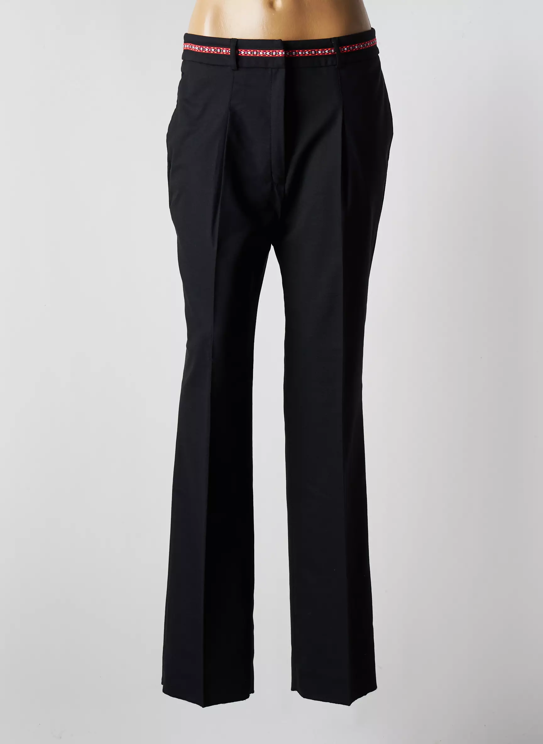 K Tendances Pantalons Droits Femme couleur noir