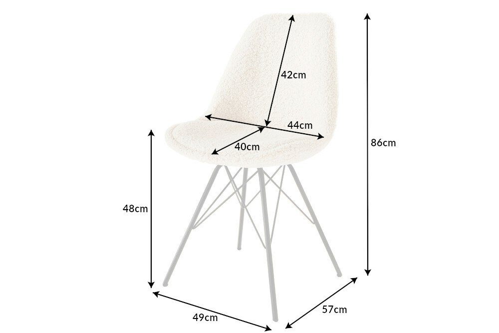 riess-ambiente Stuhl SCANDINAVIA MEISTERSTÜCK creme / schwarz (Einzelartikel, 1 St), Esszimmer · Bouclé · Metall · Modern Design