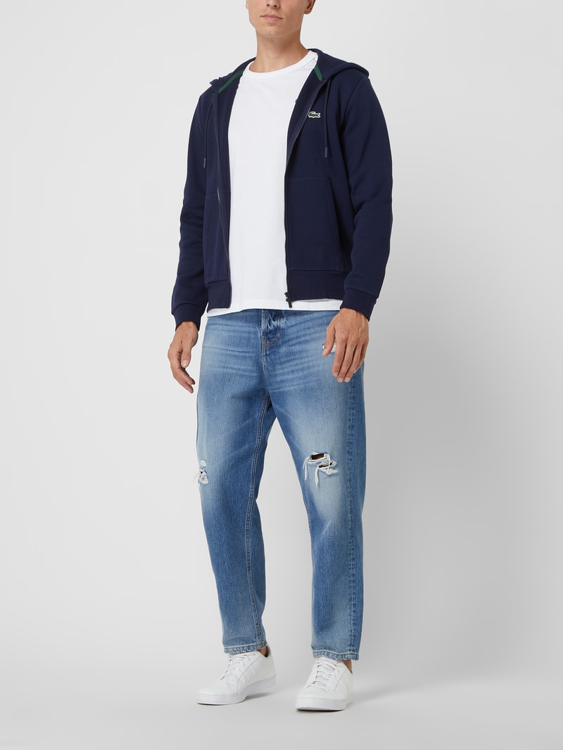 Classic Fit Sweatjacke mit Kapuze in marineblau