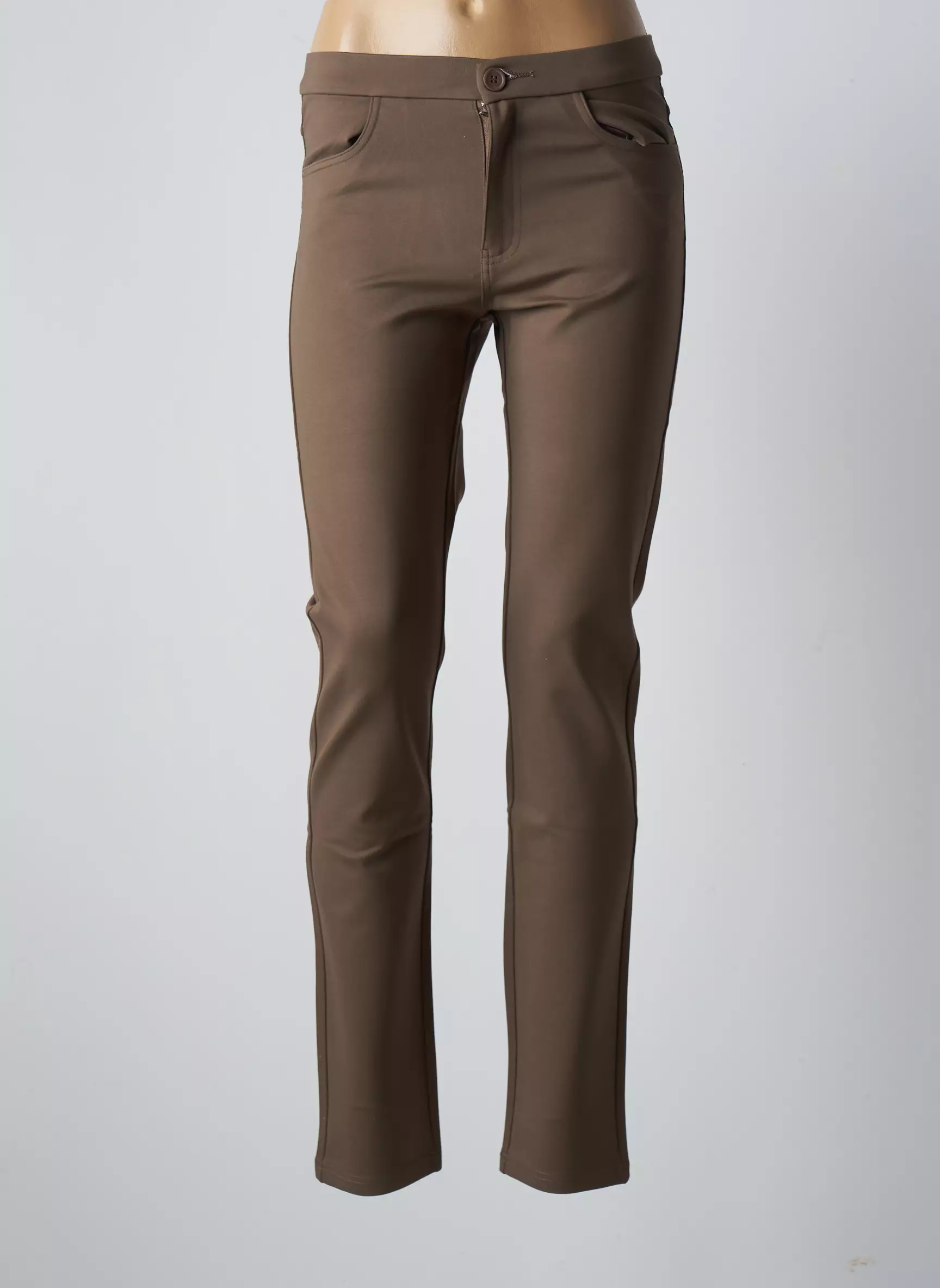 Youline Pantalons Slim Femme couleur marron