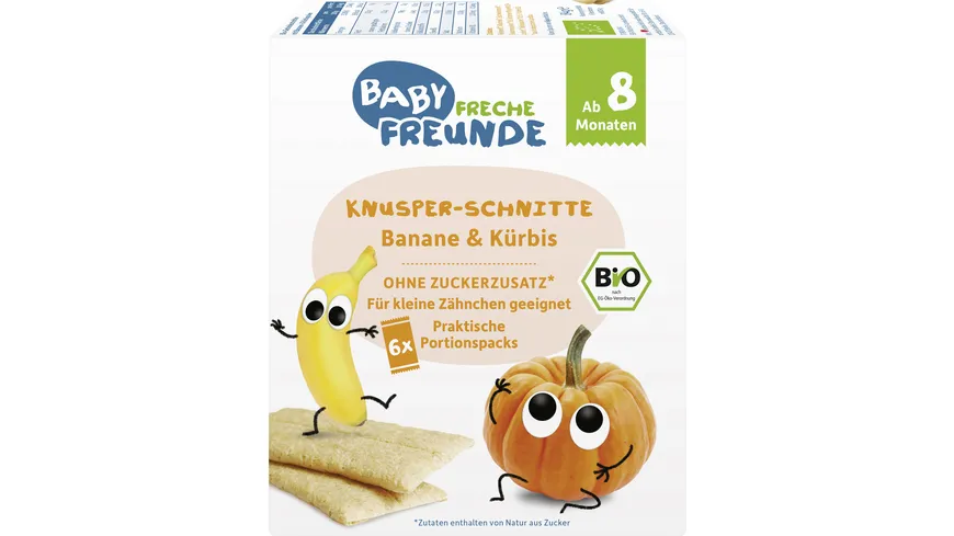 Freche Freunde Bio Knusper-Schnitte Banane & Kürbis 84 g