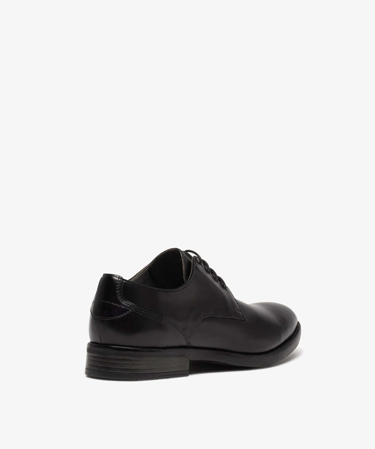 Derbies homme unies en cuir à lacets ronds noir | GEMO