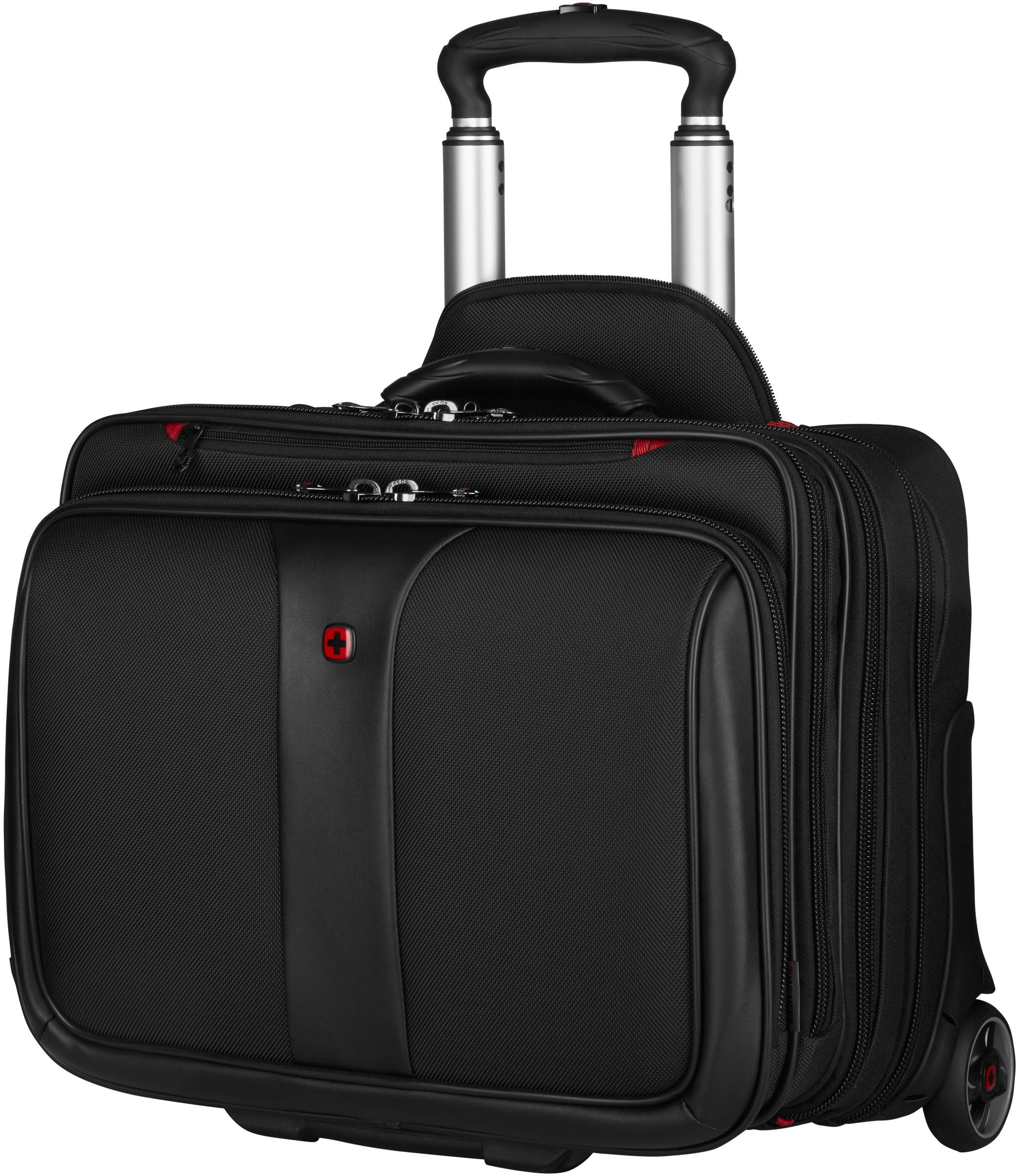 Wenger Business-Trolley Patriot II, schwarz, 2 Rollen, mit 17,3-Zoll Laptopfach & abnehmb. Tasche für Laptops bis 15,6-Zoll