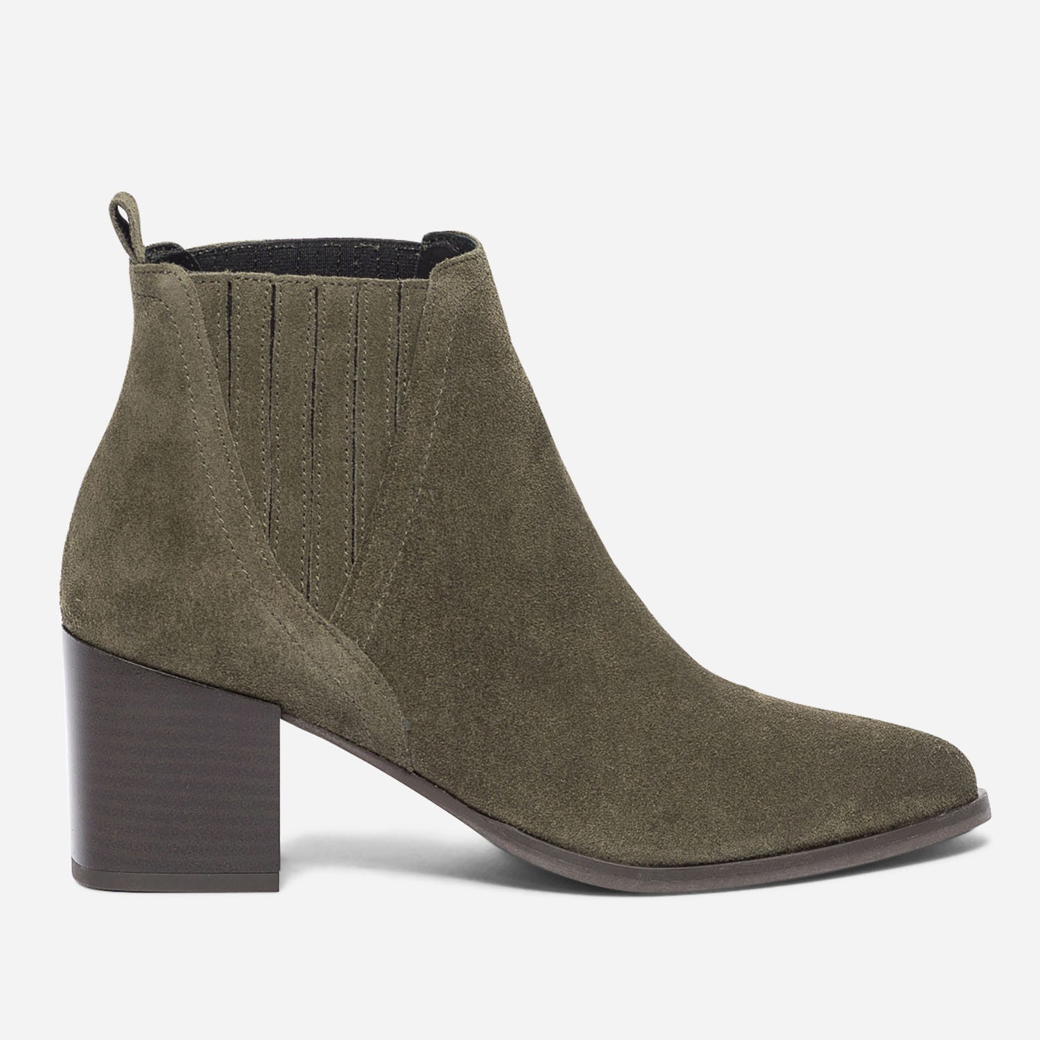 Chelsea boots TEXTO kaki en cuir velours