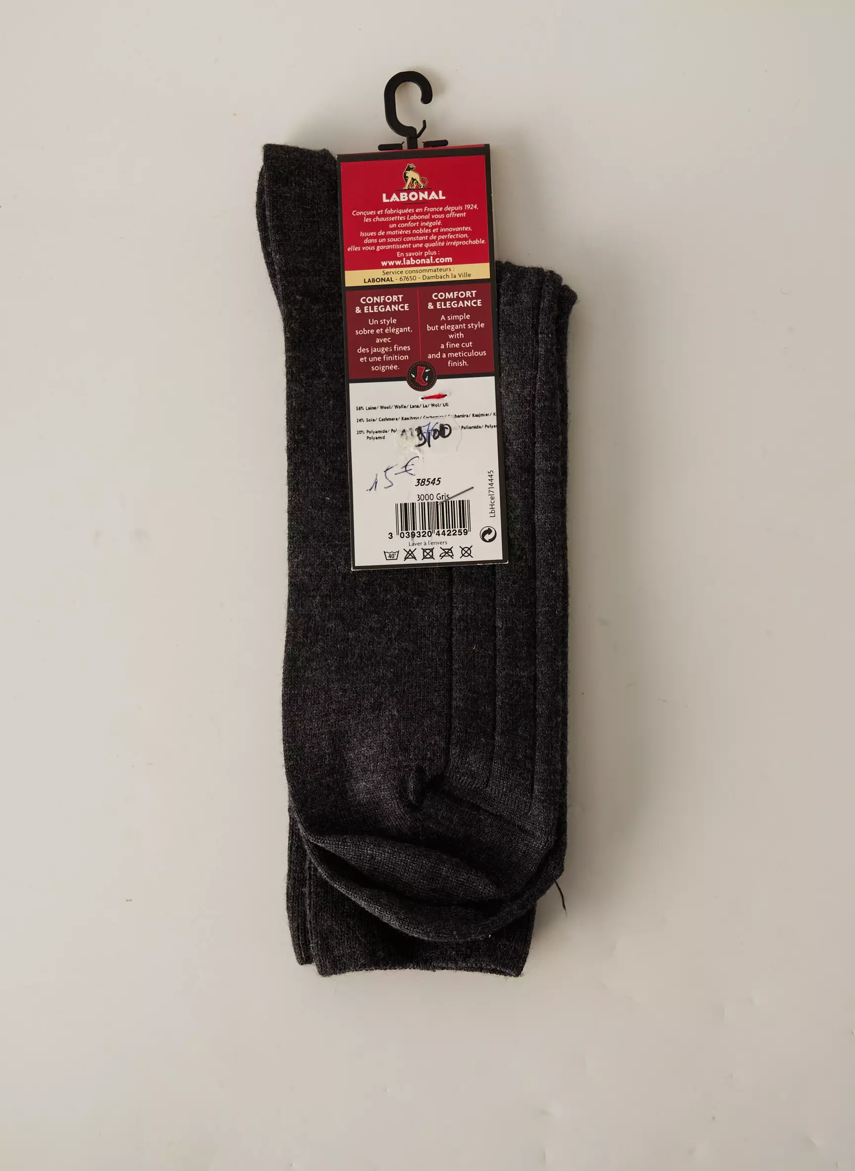 Labonal Chaussette Homme couleur gris