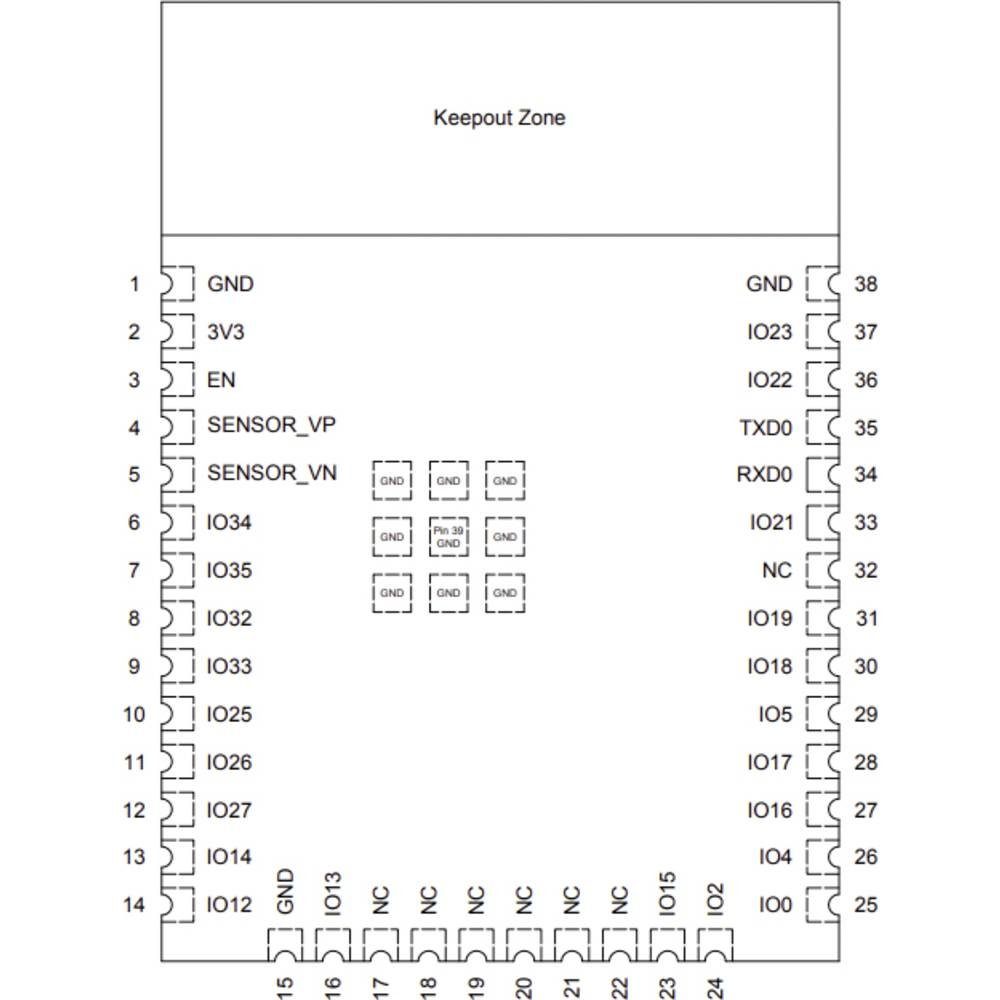 Espressif SMD Modul, ESP32-D0WD-V3, ESP32 ECO V3, 4MB SPI Barebone-PC