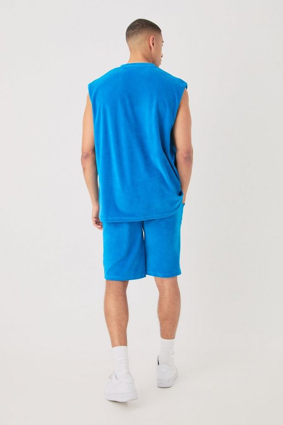 Man Velour Oversize Tanktop & Shorts Set