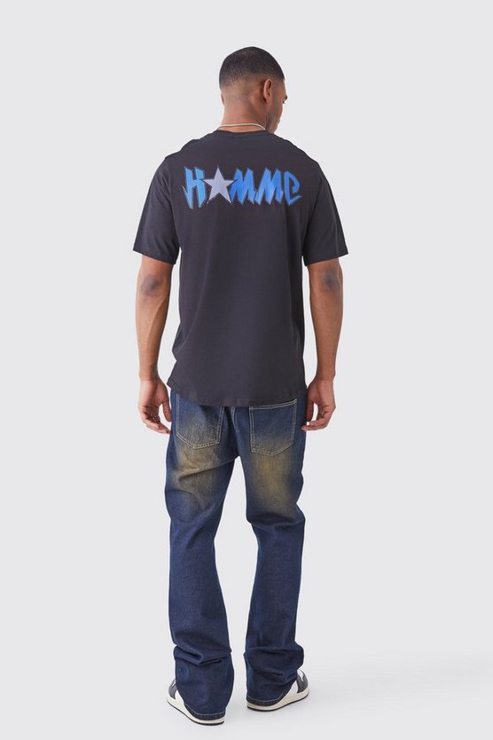 Tall T-Shirt mit Homme Print