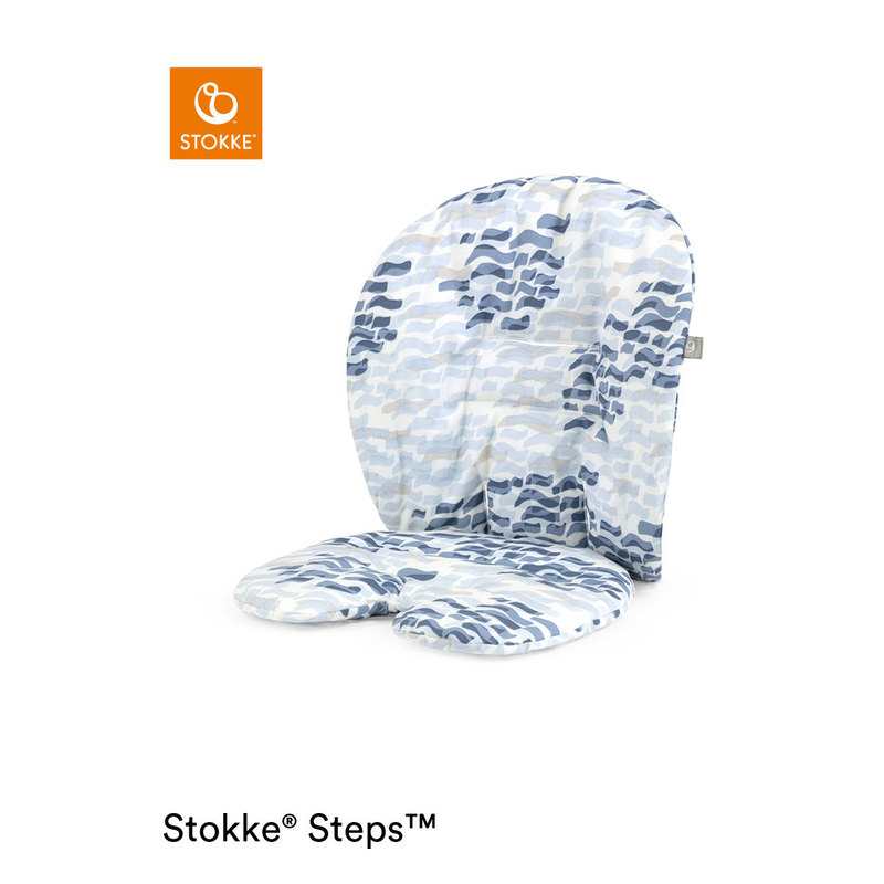 Coussin vagues bleues pour chaise Steps Stokke