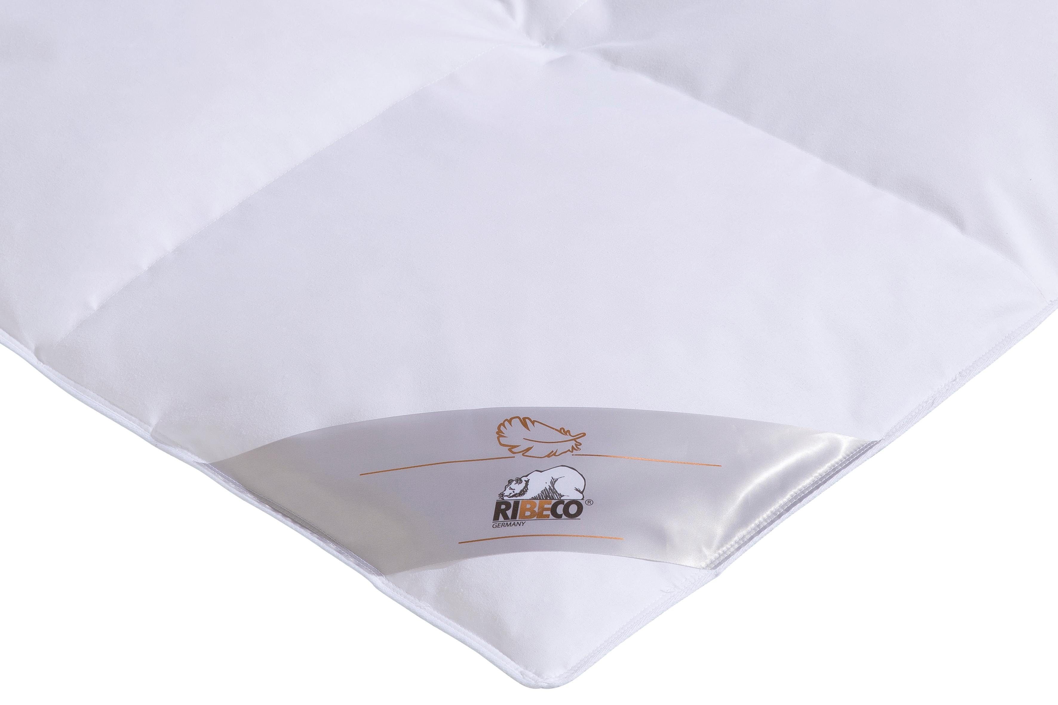 Federbettdecke, Laram, Bettdecke in 135x200 oder 155x220 cm, für Sommer oder Winter, RIBECO, Füllung: 90% Federn, 10% Daunen, Bezug: Baumwollgewebe, Super Preis-Leistung