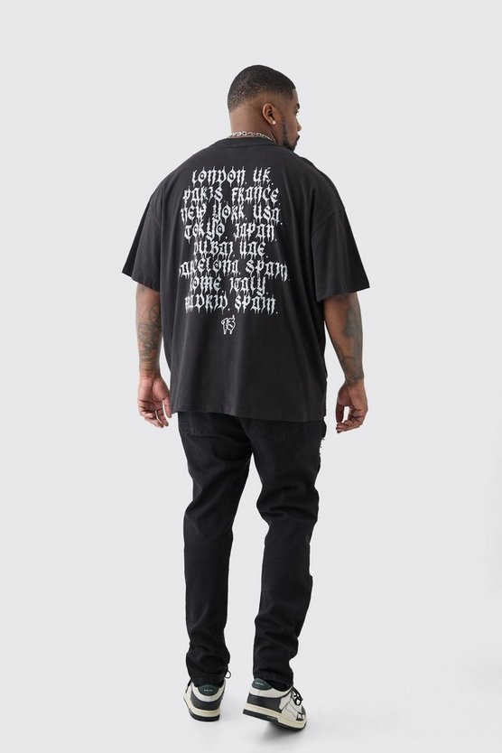Plus Oversize T-Shirt mit Homme-Print