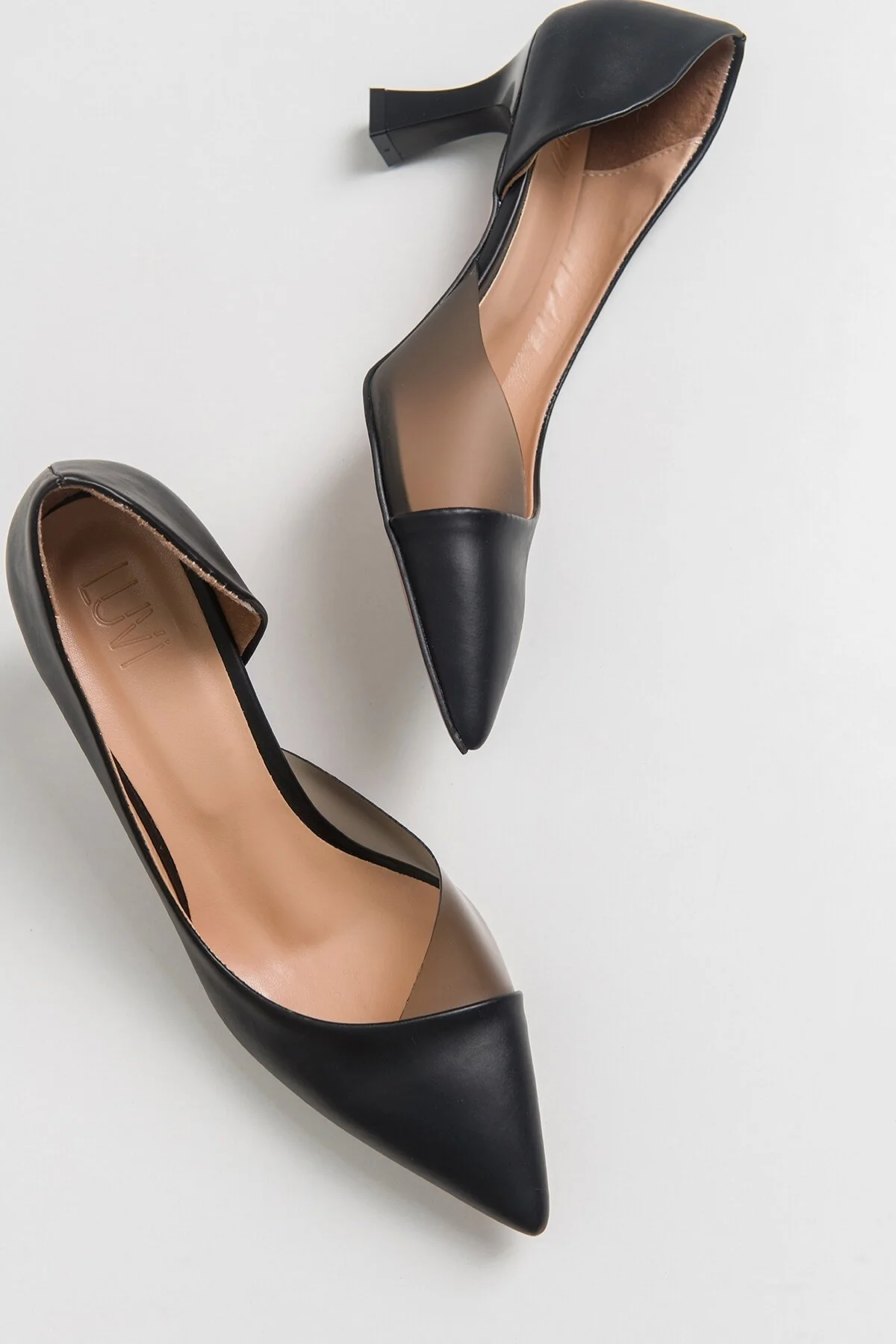 LuviShoes  353 Damenschuhe mit schwarzem Hautabsatz