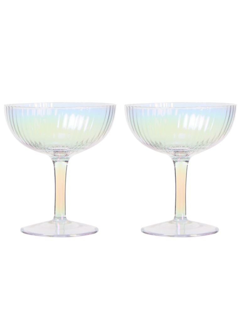 Set de 2 pahare de șampanie Vondels Ripple Candlestick 15 cl