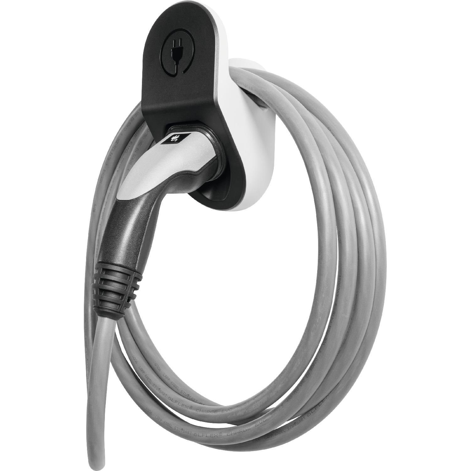 TechniSat Kabel- und Steckerhalter Typ 2 Wandhalterung für Ladekabel Elektroauto Elektroauto-Ladestation-Halterung, (Kabelaufhängung für alle Ladekabel mit Typ 2 Stecker, einfache Montage)