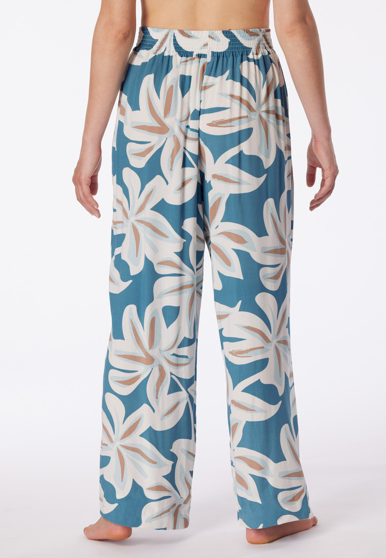 Loungehose lang Viskose Blumenprint multicolor - Mix+Relax