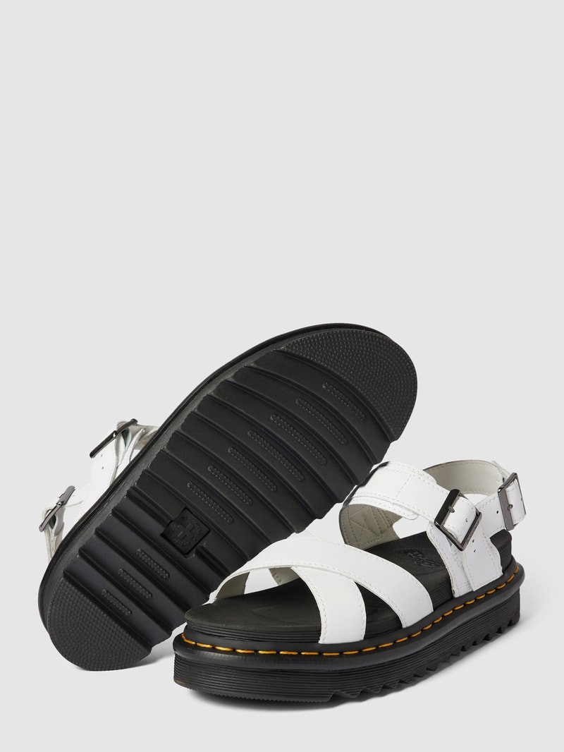 Sandalen mit Dornschließe Modell 'Voss' in weiß