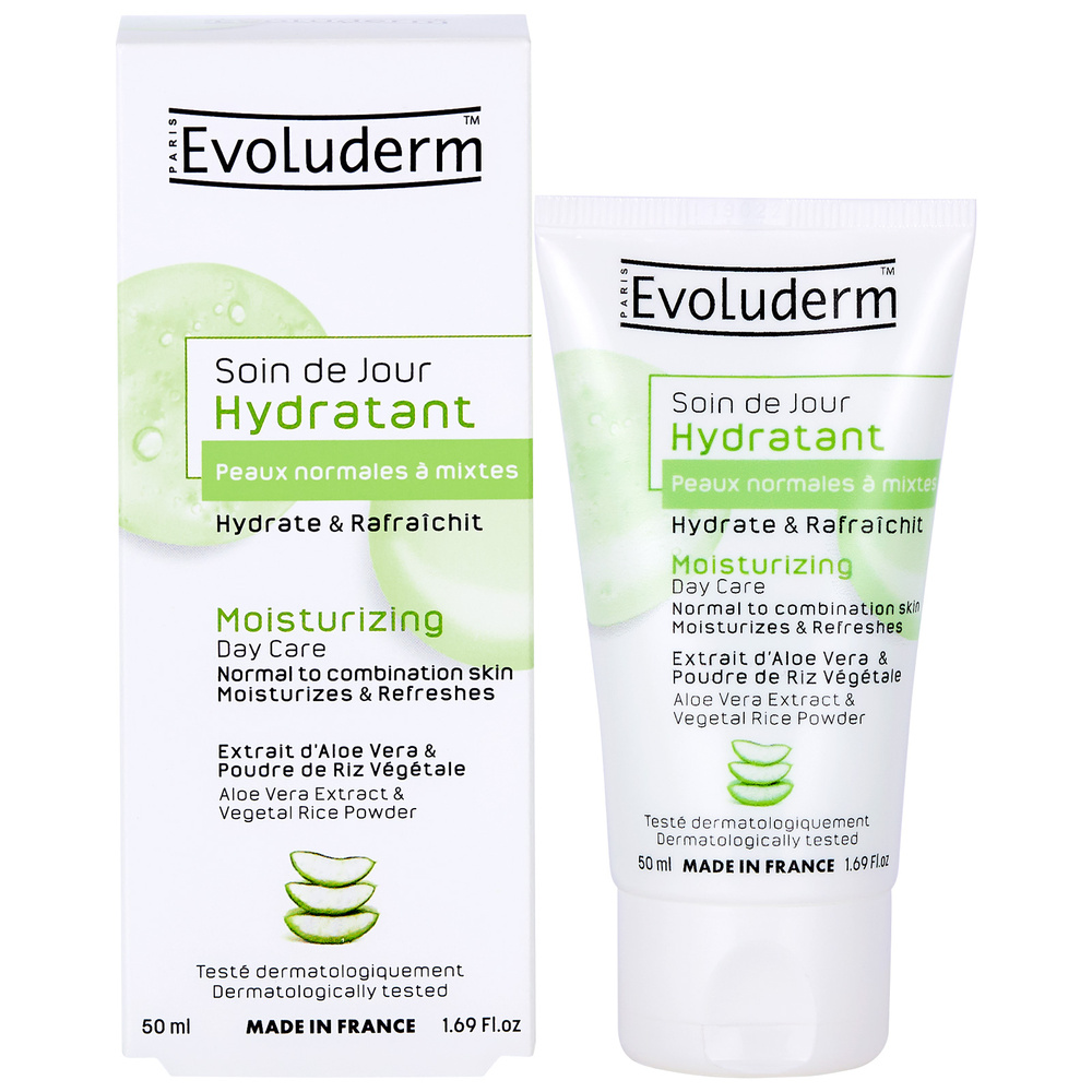 evoluderm Soin de Jour Soin de Jour Hydratant Peaux Normales àMixtes - 50 ml