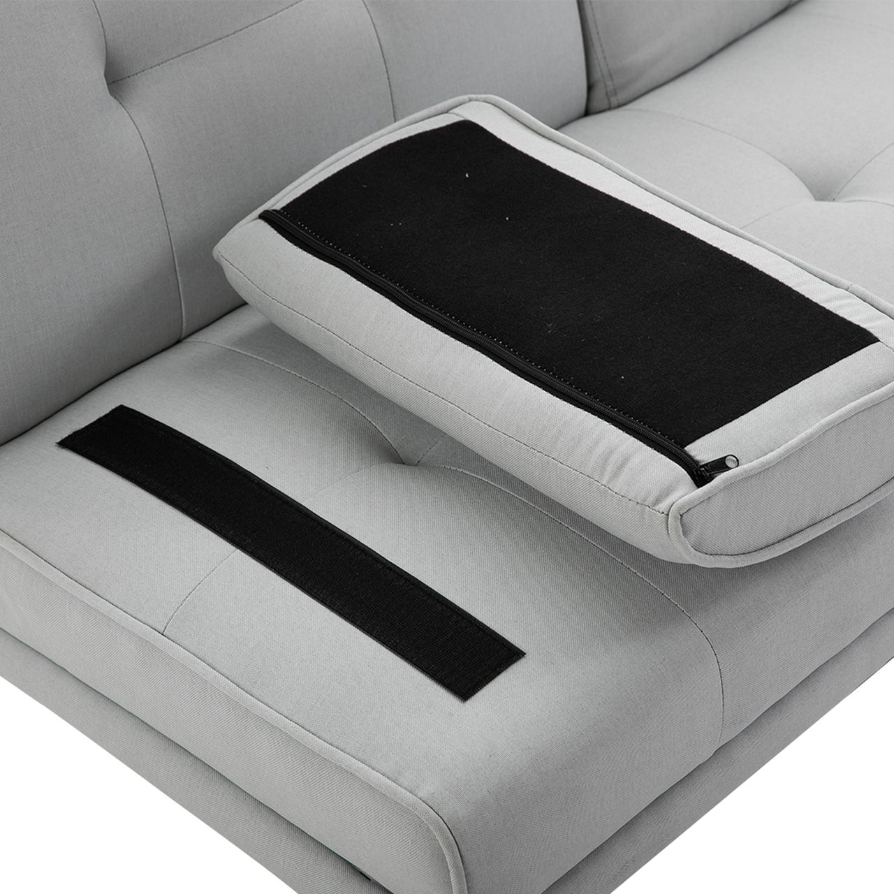 HOMCOM Schlafsofa Sofabett Schlafcouch 3 Sitzer Leinen