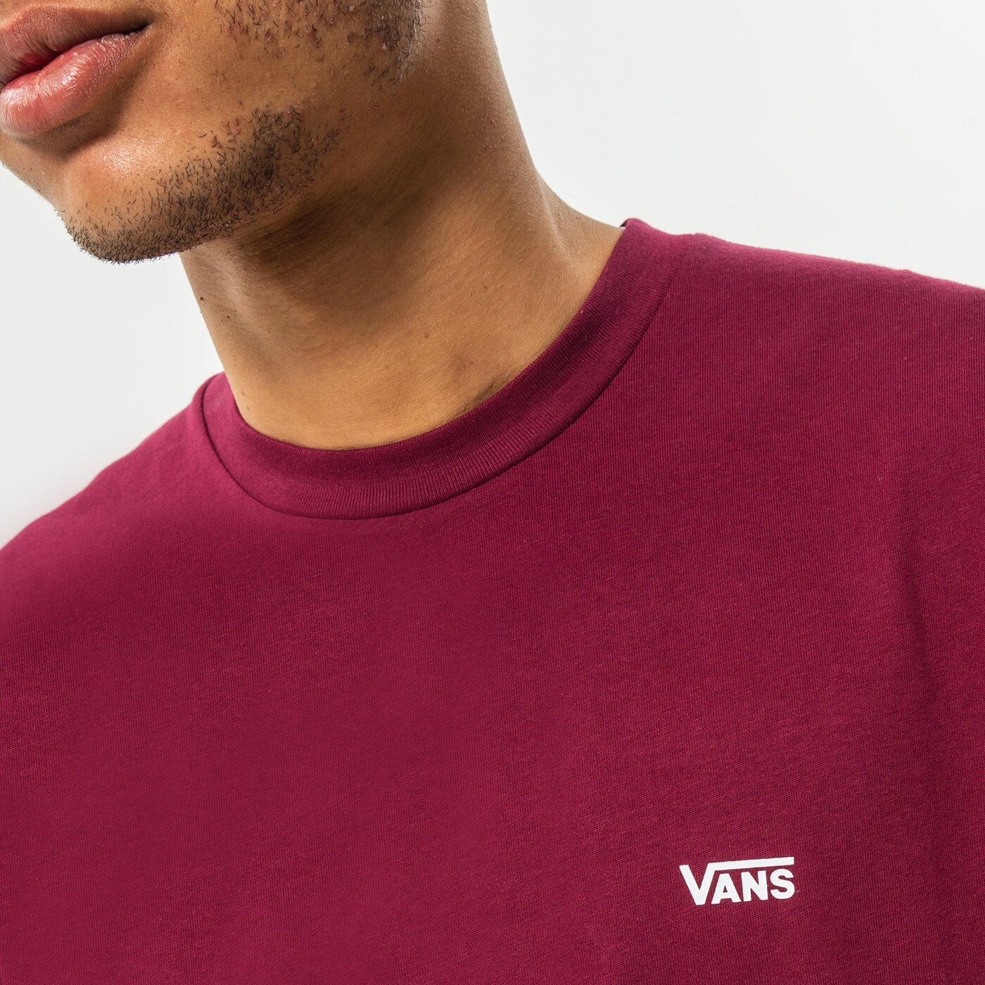 VANS T-SHIRT MN LEFT CHEST LOGO TEE BURGUNDY Dunkelrot