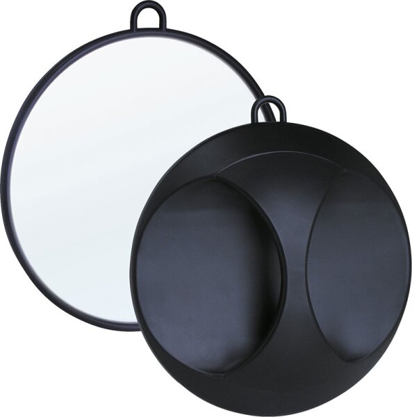 Efalock Handspiegel Kunststoff schwarz 25 cm Durchmesser Kosmetikspiegel