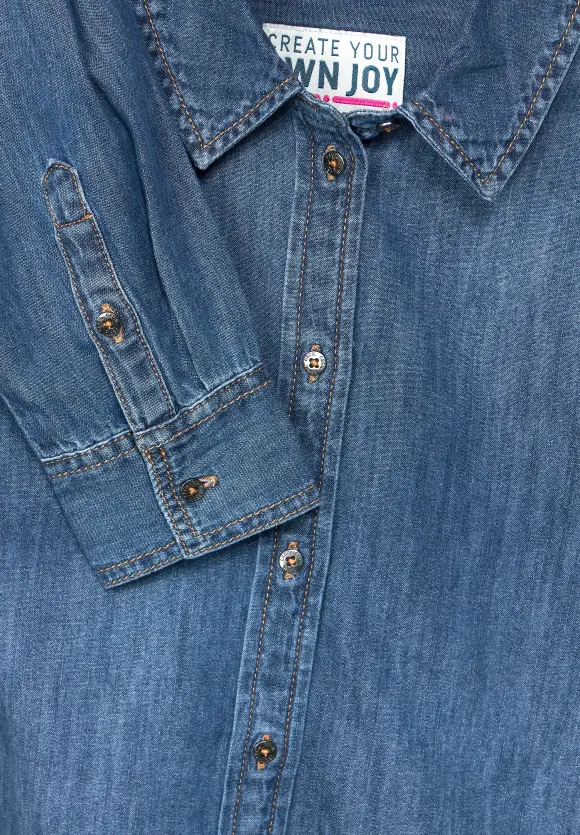 CECIL Jeansbluse in Blau