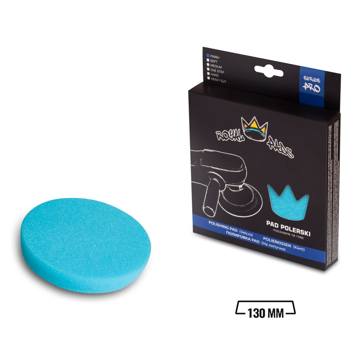 Royal Pads - PRO Finish Schaum-Polierpad 130mm hellblau