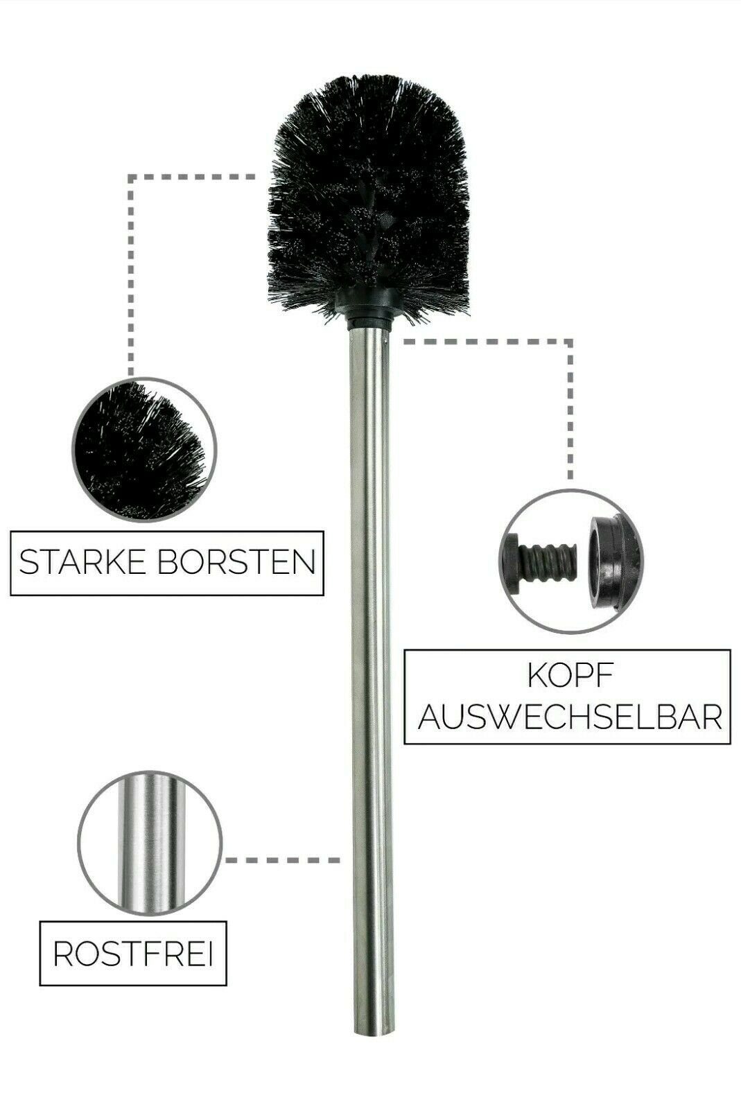 ROXUS WC-Reinigungsbürste Toilettenbürste, WC Bürsten Set, Reinigungsbürsten, jedes Badezimmer, (Spar-Set, 12-tlg., 12 teilig), auswechselbar, rostfrei