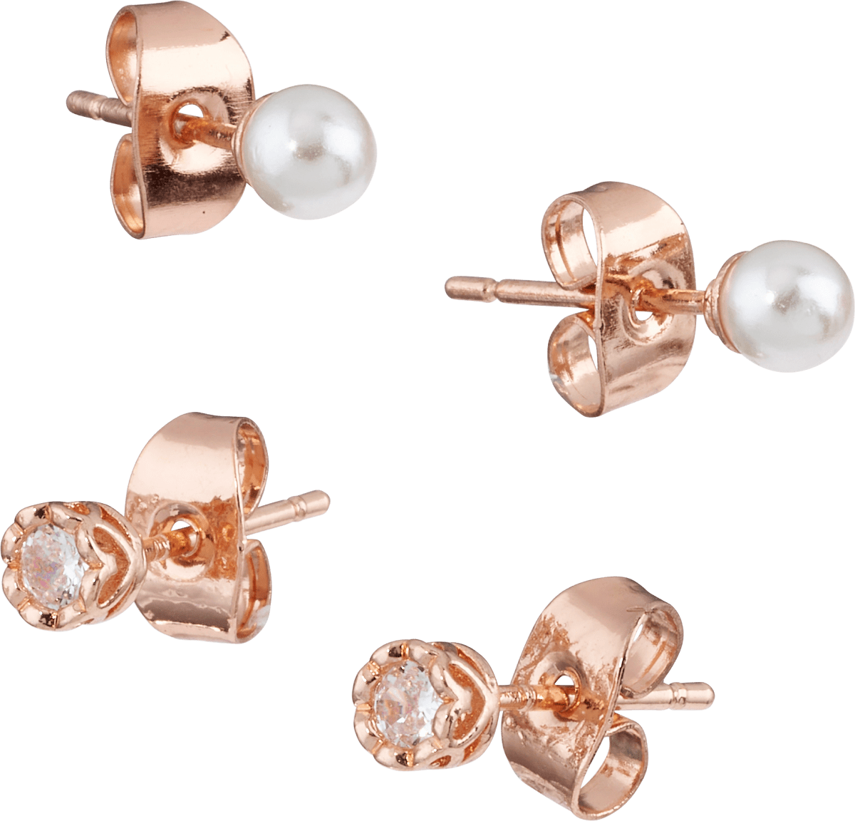 Ohrstecker rosévergoldeter Modeschmuck, 4 St