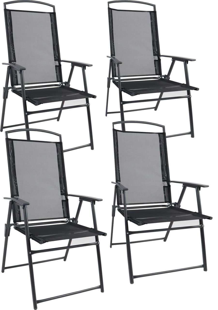 VCM 4er Set Metallgartenstuhl Anthrazit