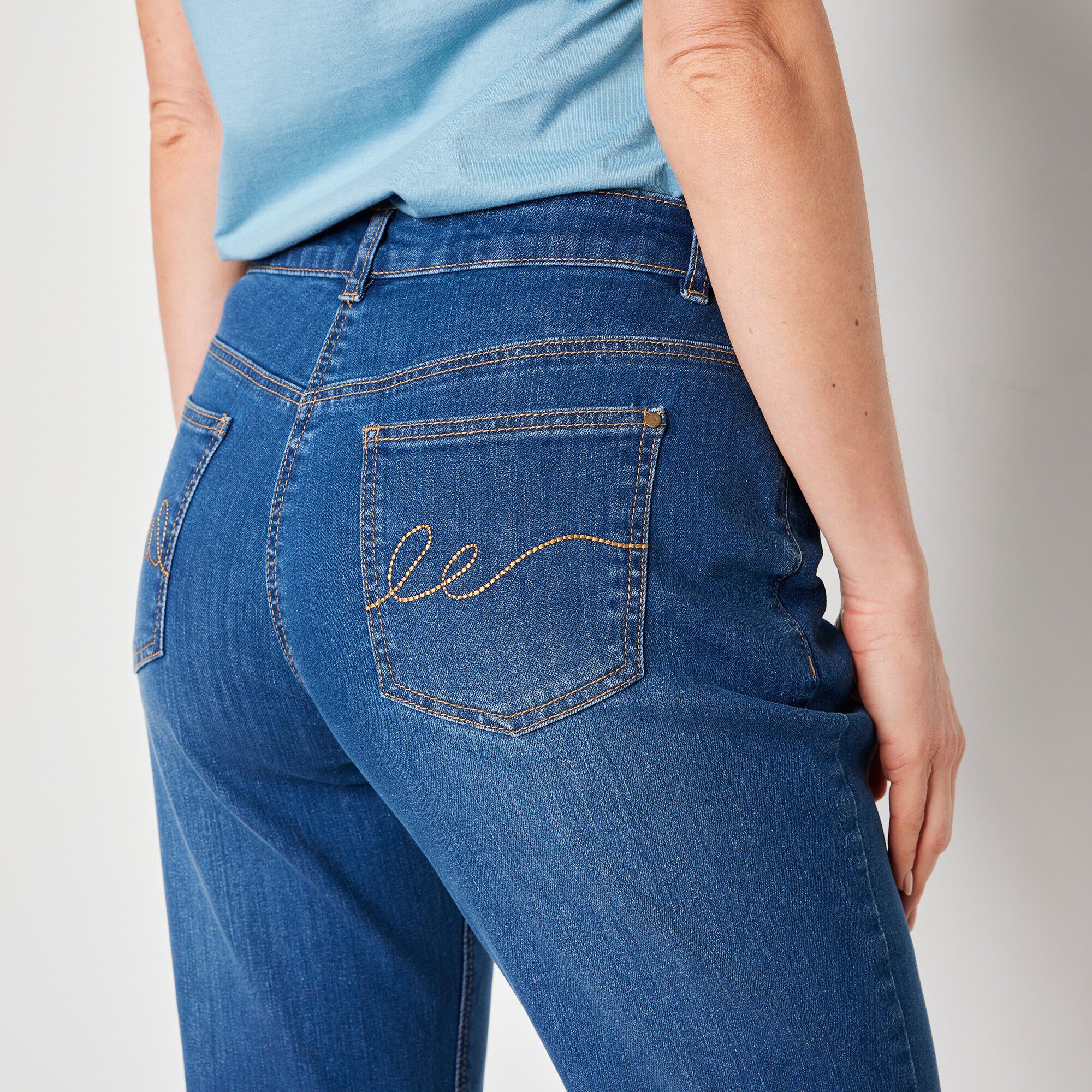 Jean stretch coupe mom
