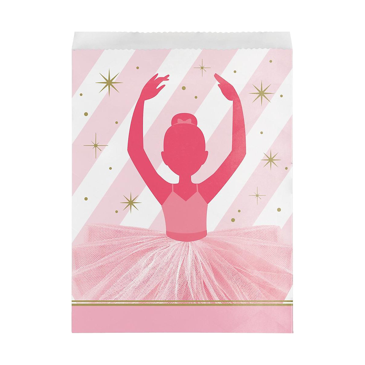 Geschenktüte Mitgebseltüte Bezaubernde Ballerina, Kunststoff, 22 x 16 cm, 8 Stück