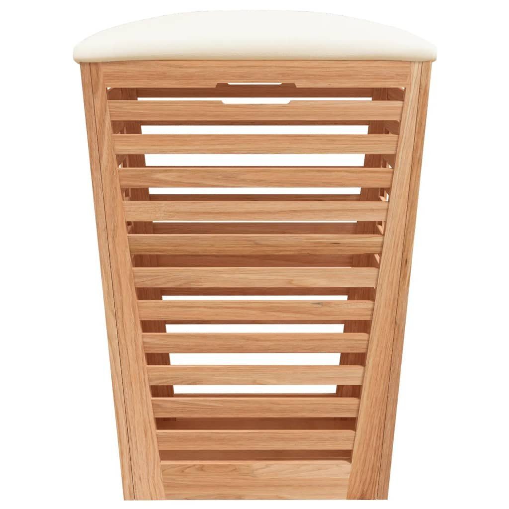 vidaXL Wäschekorb Badhocker 40,5x40,5x56 cm Massivholz Nussbaum