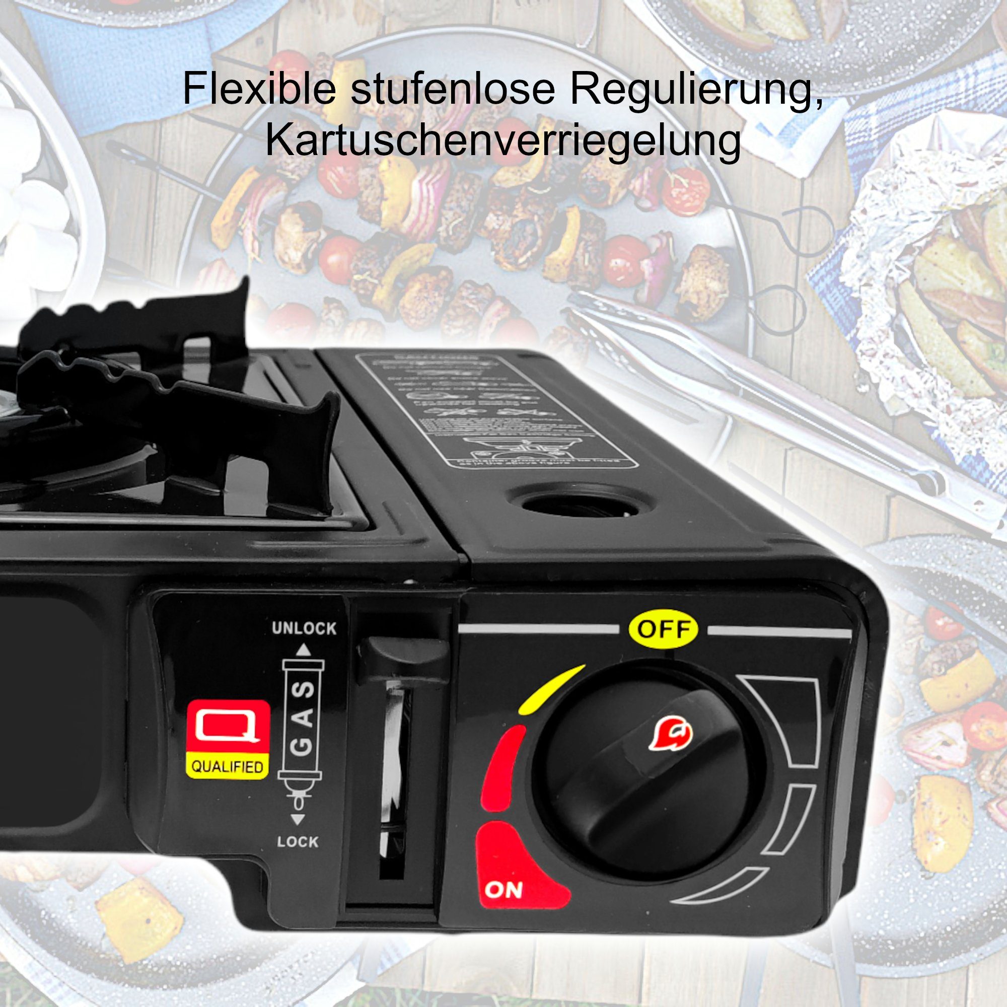 Elfmonkey Gaskocher Campingkocher, Gaskocher, Gasherd mit Tragekoffer, Camping, Outdoor, (Set)